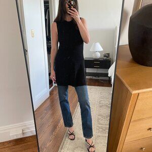 Aritzia Wilfred Palmier Tunic Knit Slit Sweater in Black